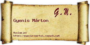 Gyenis Márton névjegykártya